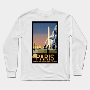 Vintage Travel Poster  Paris France Long Sleeve T-Shirt